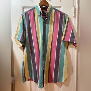Vintage short sleeve Gant shirt in foxhunt stripe
